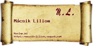 Mácsik Liliom névjegykártya